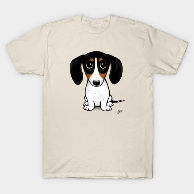 Piebald Dachshund Cute Puppy Dog T-Shirt by Coffee Squirrel